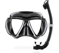 CRESSI Big Eyes + Seal Dry Combo Black/Black - Ensemble Combiné pour Adultes Masque Big Eyes et Tuba Innovant Seal Dry, Idéal pour la Plongée et Le Snorkeling, Noir/Noir, Taille Unique