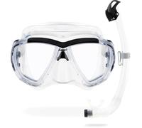 CRESSI Big Eyes + Seal Dry Combo Clear/Black - Ensemble Combiné pour Adultes Masque Big Eyes et Tuba Innovant Seal Dry, Idéal pour la Plongée et Le Snorkeling, Transparent/Noir, Taille Unique