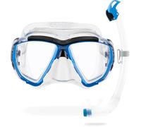 Cressi Big Eyes + Seal Dry Combo - Ensemble Combiné pour Adultes Masque Big Eyes et Tuba Innovant Seal Dry, Idéal pour la Plongée et Le Snorkeling, Transparent/Azur, Taille Unique