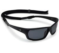 Cressi Bill Sunglasses W/Lace - Lunettes de Soleil Unisex avec Cordon Floatant, Noir/Lentilles Fumées Noir, Taille Unique