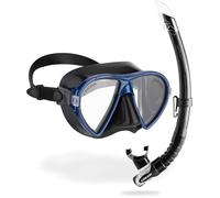 CRESSI Combinaison Masque Ocean + Tuba Gamma, pour la Plongée et l'Apnée Unisex-Adult, Noir/Bleu, Unique