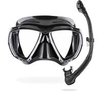 CRESSI Combo Big Eyes+Alpha U.D. Black/Black - Masque Unisexe Visibilité Extraordinaire Big Eyes et Tuba Sec Alpha U.D. Idéal pour la Plongée et Snorkeling, Noir/Noir, Taille Unique