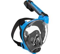 Cressi Depuis 1946 - Duke Action Full Face Mask - Masque intégral CO2 Safe Grande Vision Snorkeling No Fog avec Tuba Dry et Support Action Cam - Noir/Bleu - S/M - Unisex