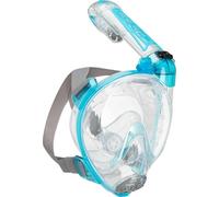 Cressi Depuis 1946 - Duke Action Full Face Mask - Masque intégral CO2 Safe Grande Vision Snorkeling No Fog avec Tuba Dry et Support Action Cam - Transparent/Aiguemarine - M/L - Unisex