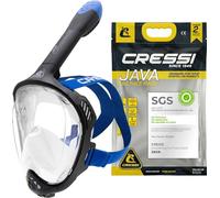 CRESSI Java Masque Intégral de Snorkeling Unisex-Adult, Noir/Bleu, L/XL