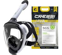 CRESSI Java Masque Intégral de Snorkeling Unisex-Adult, Blanc/Noir, S/M