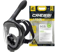 CRESSI Java Masque Intégral de Snorkeling Unisex-Adult, Noir/Noir, S/M