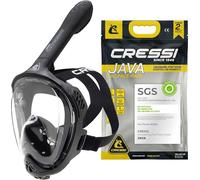 CRESSI Java Masque Intégral de Snorkeling Unisex-Adult, Noir/Noir, L/XL