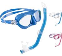 Cressi Set de randonnée aquatique Moon Kid silicone Bleu/Lime Uni