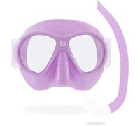 CRESSI Depuis 1946 - Nautilus Combo Kid - Masque Breezy Verres Polycarbonate + Tuba Mini Vibe Tuyau TPR Embout Silicone Idéal pour Plongée Apnée Nage en Surface - Jelly Bubble - Taille Unique_Enfants