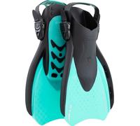 Cressi Depuis 1946 - Star Fins - Palmes Compactes Réglables Voilure Ventilée Puissante, Chausson Confortable, Natation Plongée Apnée Snorkeling - Noir/Vert Aqua - XS_EU 35/39 - Adultes