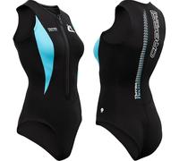Cressi Depuis 1946 - Thermoflex Lady Swimsuit - Maillot de Bain Femme en Doux Néoprène Doublé 2 mm, pour la Natation, Snorkeling, AquaFitness et Autres Sports Aquatiques - Noir/Aiguemarine - S/2