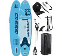 Cressi Depuis 1946 - Ultra Isup Kayak Set - Planche de Sup Gonflable Adultes avec Siège très Stable et Durable Accessoires Inclus Pagaie Aileron Pompe Leash Sac - Azur - 320x81x8 cm Max 130 kg