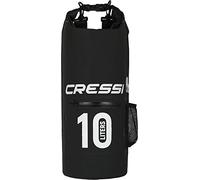 CRESSI Dry Bag Premium Sac 100% Étanche Imperméable avec Poche Porte-Bouteilles, Flottant Haute Qualité Mixte, Noir(Noir/Zip), 10 LT
