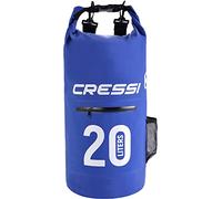 CRESSI Dry Bag Premium Sac 100% Étanche Imperméable avec Poche Porte-Bouteilles, Flottant Haute Qualité Mixte, Bleu(Bleu/Zip), 20 LT