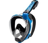 Cressi Duke Masque Complet/Integral conçu pour Snorkeling avec Tuba Dry Mixte Adulte, Noir/Bleu, S/M