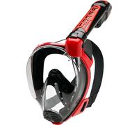 Cressi Duke Masque Complet/Integral conçu pour Snorkeling avec Tuba Dry Mixte Adulte, Noir/Rouge, M/L