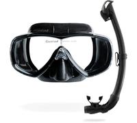 CRESSI Ensemble Combo Masque Estrella et Tuba Seal Dry pour la Plongée et Snorkeling Unisex-Adult, Noir/Noir, Unique