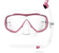 CRESSI Ensemble Combo Masque Estrella et Tuba Seal Dry pour la Plongée et Snorkeling Unisex-Adult, Transparent/Rose, Unique