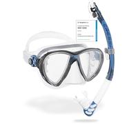Cressi Ensemble de tuba Big Eyes Evo Alpha Ultra Dry avec tuba et masque de plongée Masque de plongée étanche anti-buée Verre trempé anti-fuite Tuba sec de qualité supérieure pour adultes