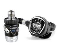 Cressi Régulateur de plongée XS Compact Pro MC9-SC DIN 300 hypercompensé à membrane Noir/Argenté