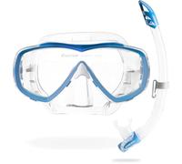 CRESSI Estrella Combo Set - Masque Estrella + Tuba Gamma, Transparent/Bleu, Taille Unique, Unisexe Adulte