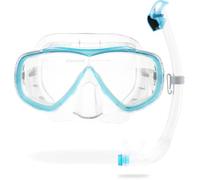 CRESSI Estrella + Seal Dry Combo Clear/Aquamarine - Ensemble Combo pour Adultes Masque Estrella et Innovant Tuba Seal Dry Parfait pour la Plongée et Snorkeling, Transparent/Aiguemarine, Taille Unique