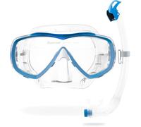 CRESSI Estrella + Seal Dry Combo Clear/Azure - Ensemble Combo pour Adultes Masque Estrella et Innovant Tuba Seal Dry Parfait pour la Plongée et Snorkeling, Transparent/Azur, Taille Unique