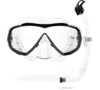 CRESSI Ensemble Combo Masque Estrella et Tuba Seal Dry pour la Plongée et Snorkeling Unisex-Adult, Transparent/Noir, Unique