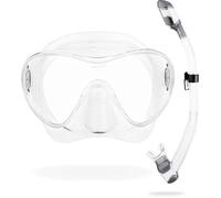 CRESSI F1 Combo Set Clear - Combo Set Masque + Tuba sec Pour la Plongée et le Snorkelling, Transparent, Taille Unique, Unisex
