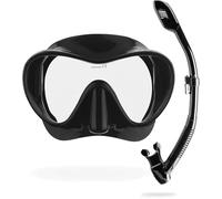 CRESSI F1 - Masque sans Cadre F1 ou Combo Set Masque + Tuba Sec pour la Plongée et Le Snorkelling, Taille Unique, Unisex