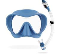 CRESSI F1 - Masque sans Cadre F1 ou Combo Set Masque + Tuba Sec pour la Plongée et Le Snorkelling, Taille Unique, Unisex