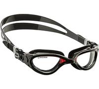 CRESSI Flash Goggles Black/Black Red, Lunettes de Natation pour Homme avec Oculaire Séparé Anti-buée, Anti-rayures et Verres Anti-UV, Noir/Rouge _Lentilles Claire, Taille Unique