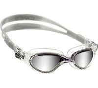 CRESSI Flash Goggles Clear/Clear Blue Mirrored Lens, Lunettes de Natation pour Homme avec Oculaire Séparé Anti-buée, Anti-rayures et Verres Anti-UV, Transparent/Bleu_Lentilles Miroir, Taille Unique