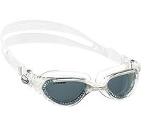 CRESSI Flash Goggles Clear/Clear White Smoked Lens, Lunettes de Natation pour Homme avec Oculaire Séparé Anti-buée, Anti-rayures et Verres Anti-UV,Transparent/Blanc_Lentilles Fumées, Taille Unique