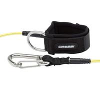 CRESSI Freediving Lanyard W/QR Carabineer Longe Conçue pour être Utilisée comme Guide Pendant l'Apnée Unisex-Adult, Noir/Transparent/Argent, Taille Unique