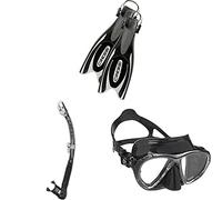 Cressi Frog Plus - Palmes Réglables de Plongée/Natation + Big Eyes Evolution Masque de Plongée/Snorkeling et Tuba Plongée Alpha Ultra Dry