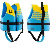 CRESSI Froggy Neoprene Swim Vest - Gilet de Natation pour Enfants Équipé de Deux Poignées - Une Aide Excellente pour Flotter et Garder l'Équilibre dans l'eau - Azur/Jaune M: 3/6 Ans