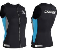 Cressi Guardian Lady Neoprene Zipper Vest Black/Aquamarine 2mm XS/1-Gilet Néoprène 2mm, pour la Natation, Le Snorkelling, Le Sup, Le Surf et d'autres Sports Nautiques, Noir/Aiguemarine, XS/1, Femmes