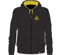 Cressi Hoodie Unisex W/Zip Black/Yellow M - Sweatshirt Sportif Manches Longues, Capuche avec Cordon de Serrage, 2 Poches, Fermeture Glissière, avec Broderie et Logo, Noir/Jaune, M, Unisex