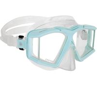 CRESSI Horizon Mask Masque pour Plongée et Snorkeling Équipé de 4 Verres Trempés Séparé Unisex-Adult, Transparent/Cyan Glace, Unique