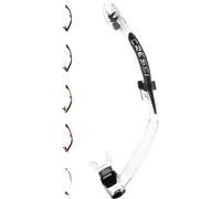 Cressi Itaca Ultra Dry Snorkel Tuba Sec pour la plongée et l'apnée Unisex-Adult, Transparent/Noir, Taille Unique