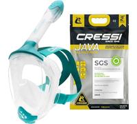 CRESSI Java Masque Intégral de Snorkeling Unisex-Adult, Transparent/Aguamarine, S/M