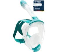CRESSI Java Junior Masque Intégral de Snorkeling Unisex-Youth, Transparent/Aguamarine, XS