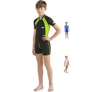 Cressi - Shorty Kids - Combinaison de Natation pour Enfant - Premium Néoprène 1.5mm - Noir/Lime - Taille: 1-2 ans (Taille Fabricant: S)