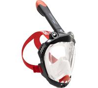 CRESSI Kiddy Kids Full Face Mask Masque Intégral Spécialement Conçu pour Les Enfants, Anti buée, Valve de Purge et Tuba Dry Unisex-Youth, Noir/Transparent/Rouge