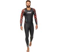 Cressi Kuwae Man Monop. Swimsuit 2/3/4mm Maillot de Bain Une pièce Men's, Noir/Rouge, M