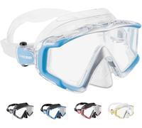 Cressi Liberty 3 Windows Masques de plongée Mixte Adulte, Trasparent/Bleu/Argent, Unique
