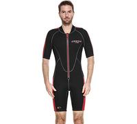Cressi Lido Man - Combinaison Neoprene Shorty Homme - Natation Snorkeling et Plongee - Noir/Rouge - XS