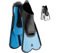 Cressi Light Fins - Palmes Courtes Unisex avec Chausson Fermés Souples en Élastomère pour Natation ou l'Entraînement en Piscine et en Mer, Voilure Réactive pour Muscler Les Jambes, Blue, 33/34